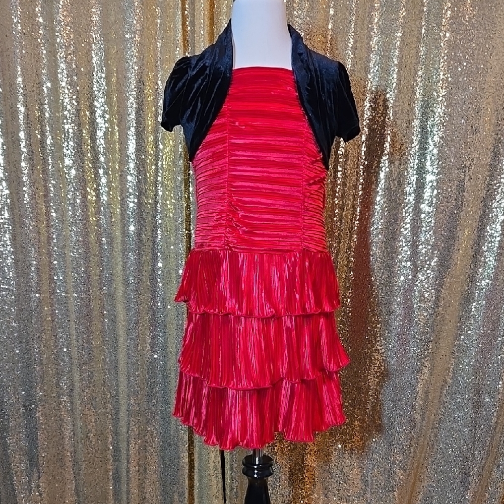 Valentine's Day Red and Black Kids Dress